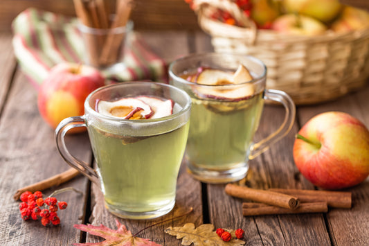 Hot Matcha Apple Cider for the holidays!